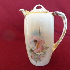 Vintage Bavarian Pitcher /w Water Nymph Motif